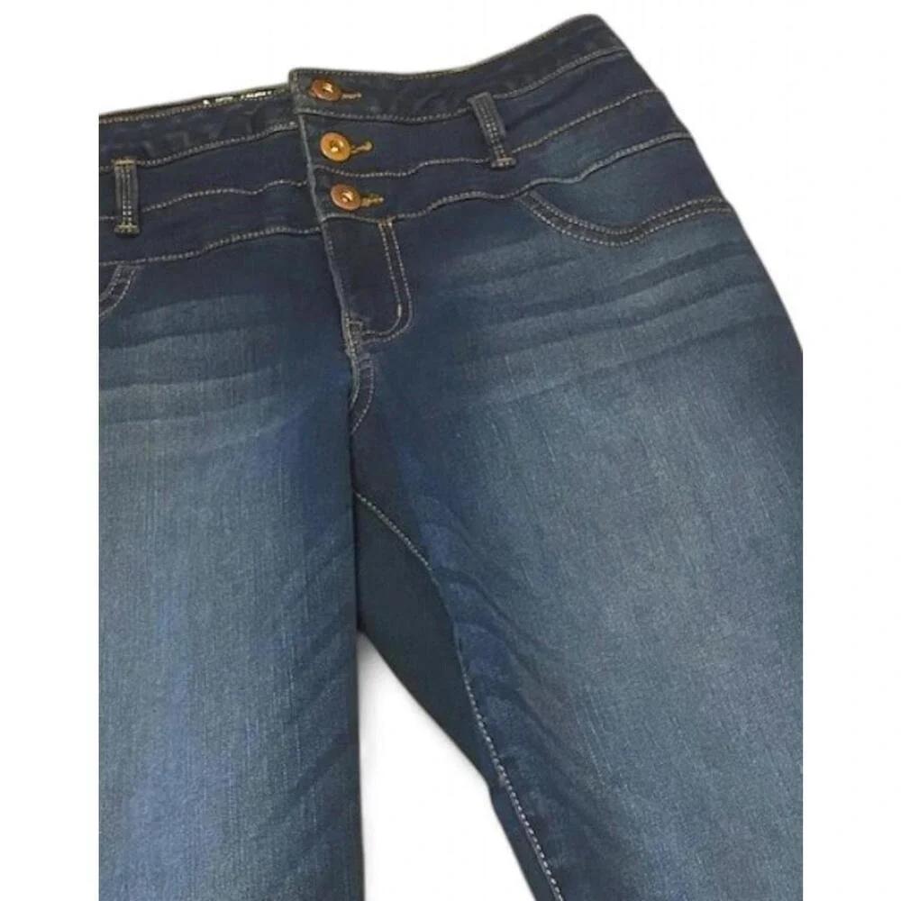High Rise Sculpting Skinny Jeans Dark‎ Wash Slimming Streetwear Juniors Size 13